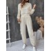 Round Neck Long Sleeve Top and Pants Set