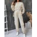 Round Neck Long Sleeve Top and Pants Set