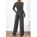 Casual suit asymmetrical long sleeved T-shirt wide leg pants casual sportswear