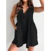 Street trendsetters sleeveless short sleeved shorts denim jumpsuit