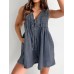 Street trendsetters sleeveless short sleeved shorts denim jumpsuit