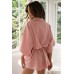 New style flip collar mid sleeve fashionable loose short jumpsuit