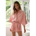 New style flip collar mid sleeve fashionable loose short jumpsuit