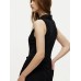 Quarter Zip Collared Neck Sleeveless Bodysuit