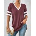 Contrast Trim V-Neck Short Sleeve T-Shirt Contrast Trim V-Neck Short Sleeve T-Shirt