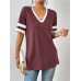 Contrast Trim V-Neck Short Sleeve T-Shirt Contrast Trim V-Neck Short Sleeve T-Shirt