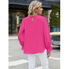Round Neck Flounce Sleeve Top