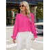 Round Neck Flounce Sleeve Top