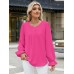 Round Neck Flounce Sleeve Top