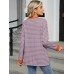 Pocketed Striped Round Neck Long Sleeve T-Shirt