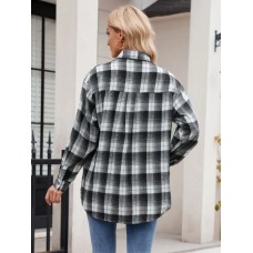 Mandy Plaid Collared Neck Long Sleeve Shirt