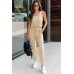 Drawstring Round Neck Sleeveless Jumpsuit