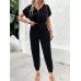V-Neck Short Sleeve Jumpsuit