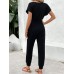 V-Neck Short Sleeve Jumpsuit