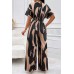 Elegant V-neck full body printed batwing sleeve wide jumpsuit