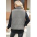 Pocketed Zip Up Turtleneck Vest Coat