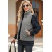 Pocketed Zip Up Turtleneck Vest Coat