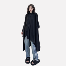 Dark wind bucket canopy shaped shirt skirt women's loose irregular top