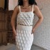 Fashion suspender two-piece scale skirt set
