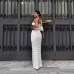 Fashion suspender two-piece scale skirt set
