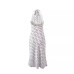 Polka print strap neck bag hip skirt dress