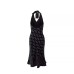 Polka print strap neck bag hip skirt dress