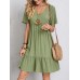 Full Size V-Neck Short Sleeve Dress