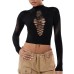 Half high neck solid color women's sexy slim fit fashionable high waisted knitted top for women ﻿