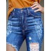 Raw Hem Distressed Bootcut Jeans