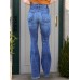 Raw Hem Distressed Bootcut Jeans