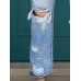 Distressed Straight Jeans with Pockets