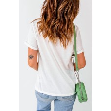 Letter Graphic Round Neck Short Sleeve T-Shirt Letter Graphic Round Neck Short Sleeve T-Shirt