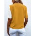 V-neck color blocked fashionable short sleeved contrasting shirt women's top