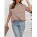 Printed Tie Neck Half Sleeve Blouse