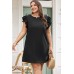 Plus Size Ruffled Round Neck Cap Sleeve Mini Dress