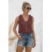 Swiss Dot Ruffled Wide Strap Tank