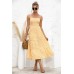 Plaid Square Neck Midi Cami Dress