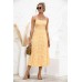 Plaid Square Neck Midi Cami Dress