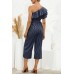 Ruffled Single Shoulder Tie Waist Jumpsuit