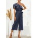 Ruffled Single Shoulder Tie Waist Jumpsuit