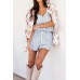 Pocketed Half Button Sleeveless Denim Romper
