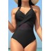 Crisscross Halter Neck One-Piece Swimwear