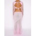 Tied Long Sleeve Top and Skirt Cover Up Set