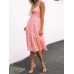 Cutout Smocked Sweetheart Neck Cami Dress