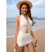 New hollowed out beach vacation knitted hooded jacket beach skirt