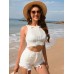 New cotton trimmed camisole with hollow out solid color white women's vest New cotton trimmed camisole with hollow out solid color white women's vest