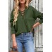 Lace-Up Dropped Shoulder Hoodie