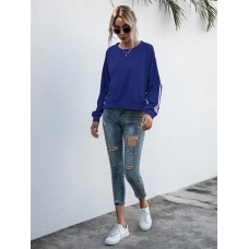 Lace-Up Round Neck Long Sleeve Sweatshirt Lace-Up Round Neck Long Sleeve Sweatshirt