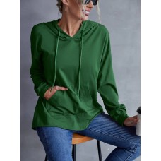 Drawstring Pocketed Dropped Shoulder Hoodie