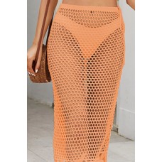 Fringe Openwork High Waist Swim Skirt
